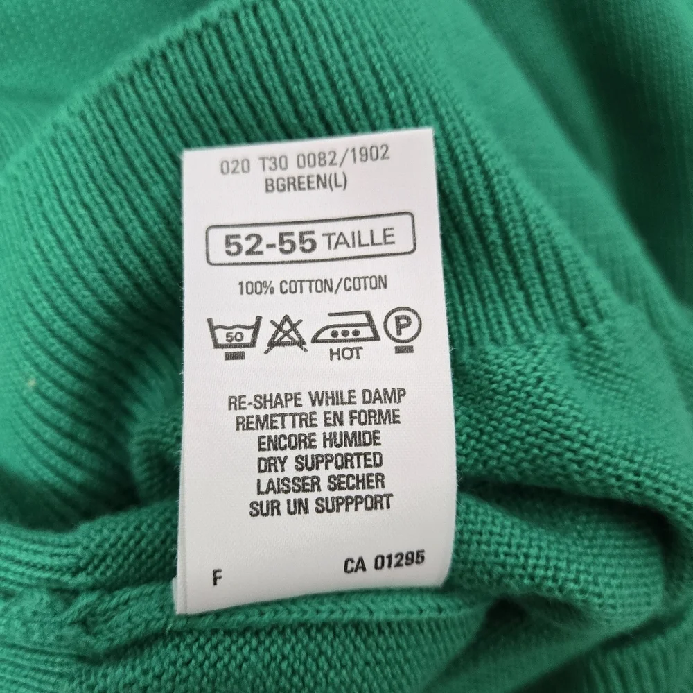 St Michael Mens Green Cotton Crewneck Oversized Sweater